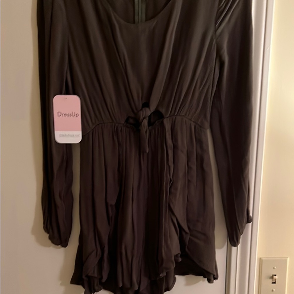 Dress Up Dark Brown Long Sleeve Dress
